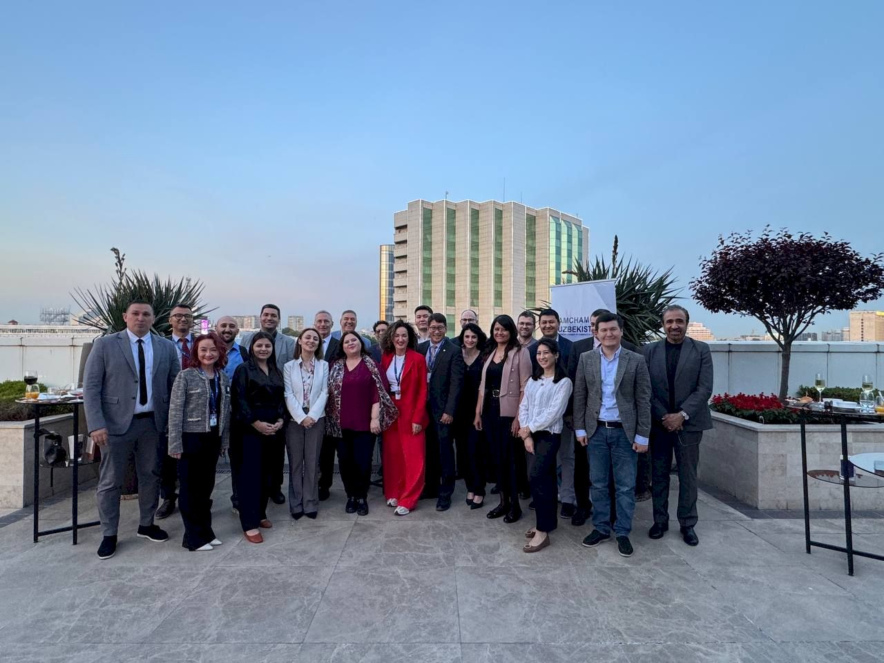 A group of members photographed at a chamber occasion